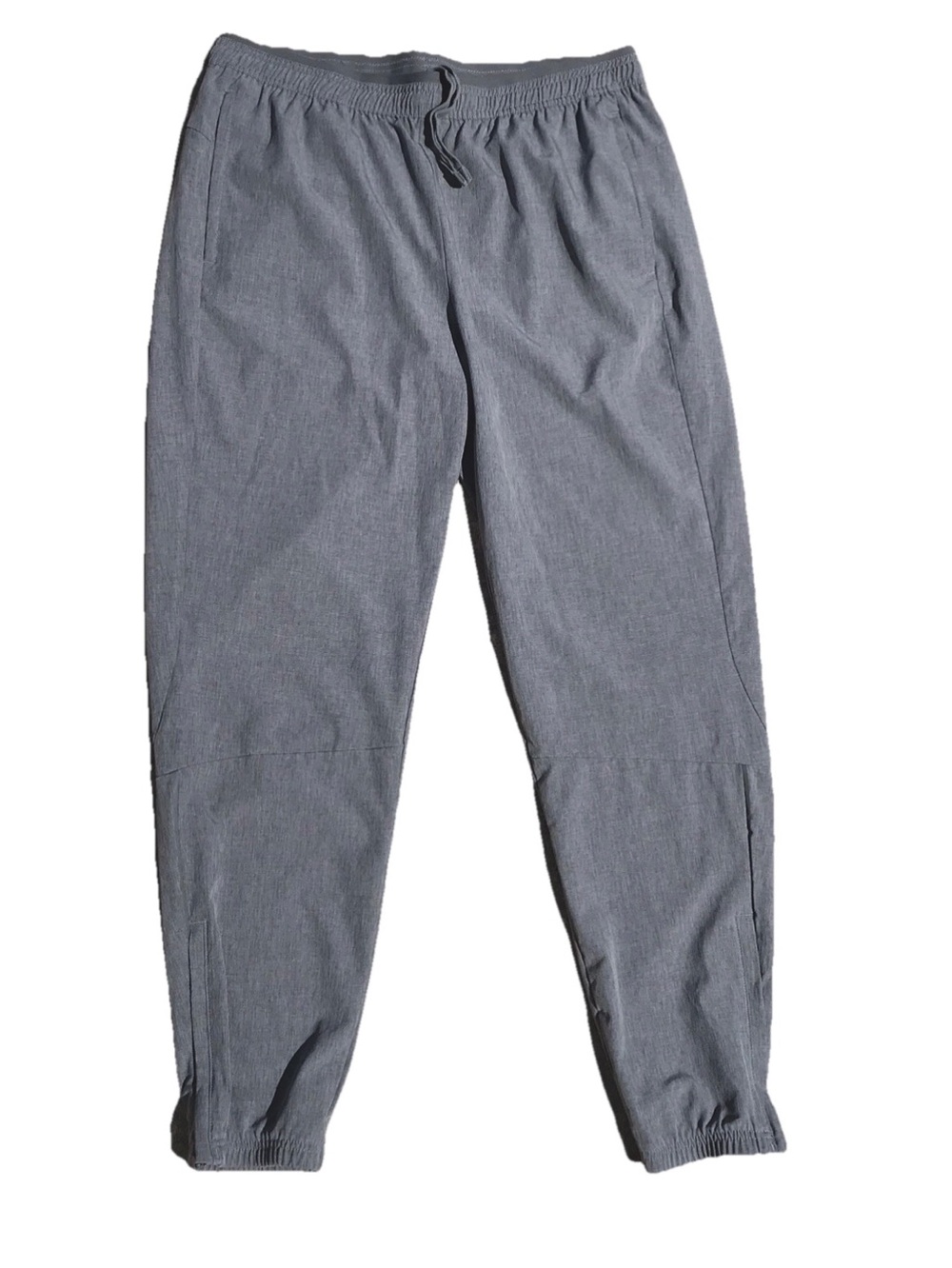 SKORA QWIK-DRY Running Pants Mens Large Gray Jogger Ankle Zip Drawstring